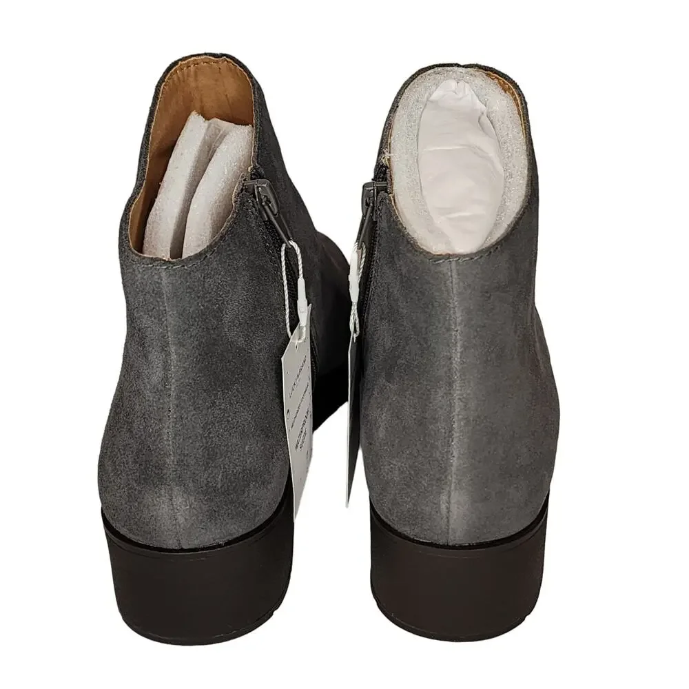 Lucky Brand Karmeya Storm Waterproof Suede Booties 10 Gray Wedge Ankle Boots NWT